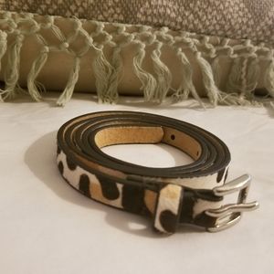 Skinny belt white leopard large